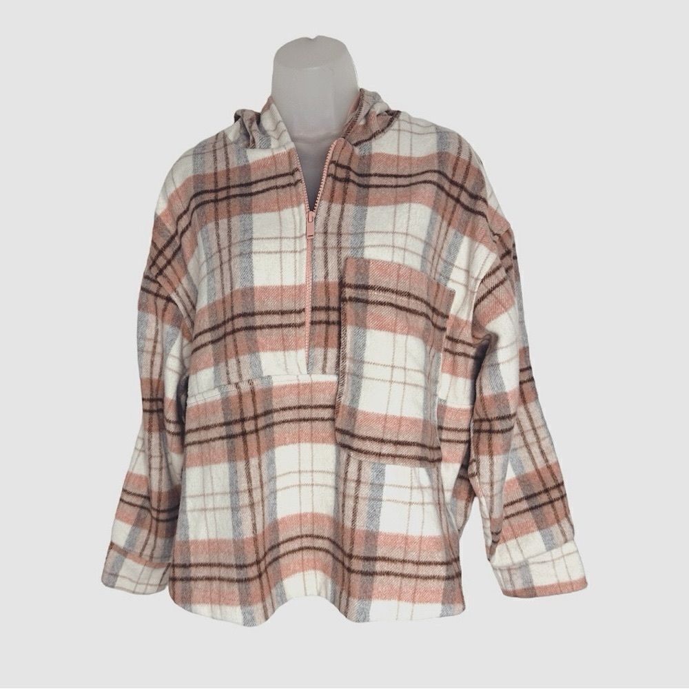 Ashley by 26 International Outwear Wool Pink Flannel Pullover